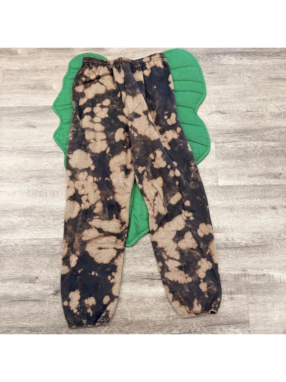 Custom Bleach Tie Dye Hanes Black Jogger Sweatpants Pants Womens Medium